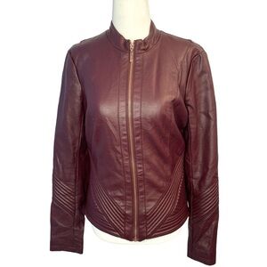 Guess Burgundy Biker Jacket Good Used Condition Moto Jacket Fitted Size S